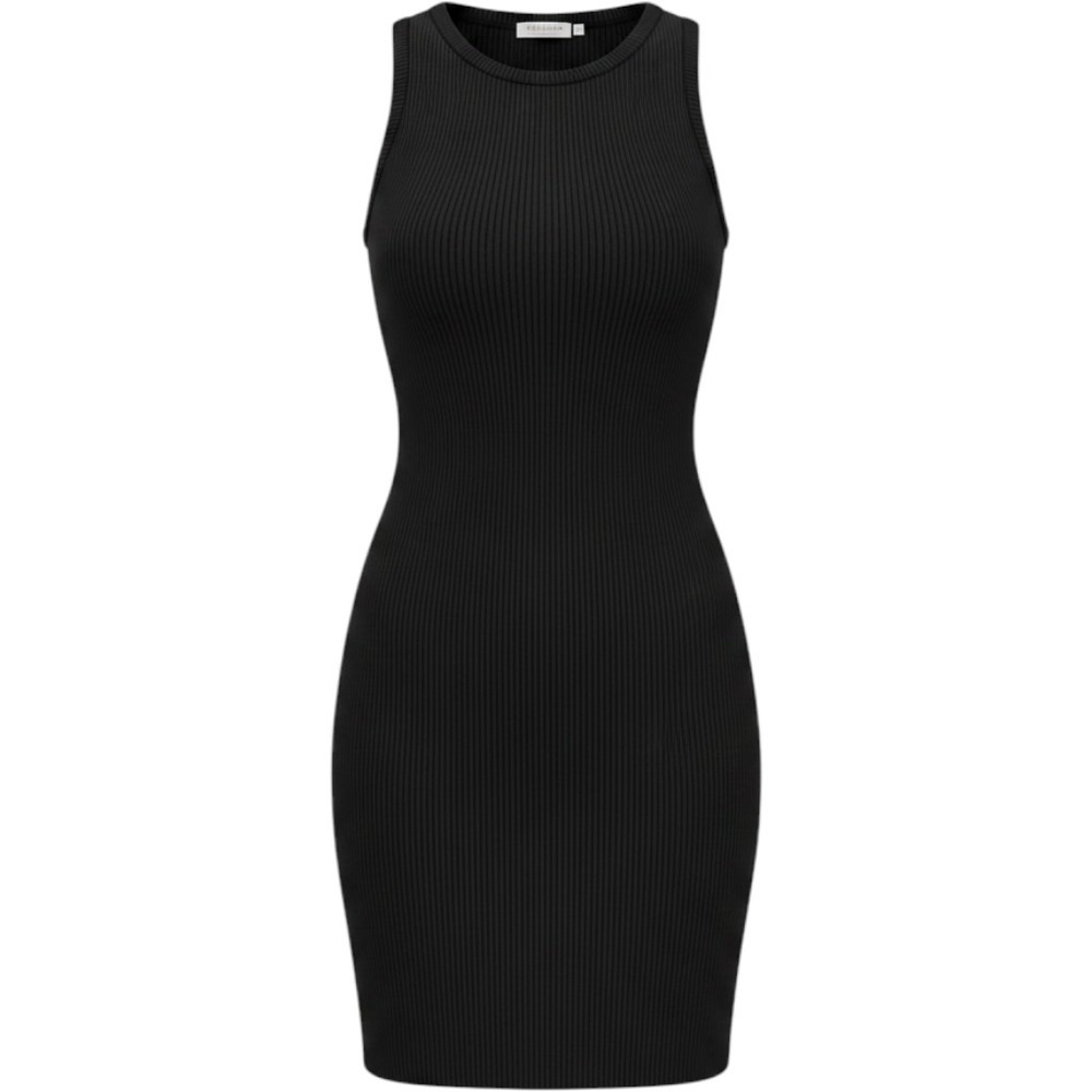Vintage Preview Collection Petite Black Merino Wool Sleeveless Knit Dress Medium